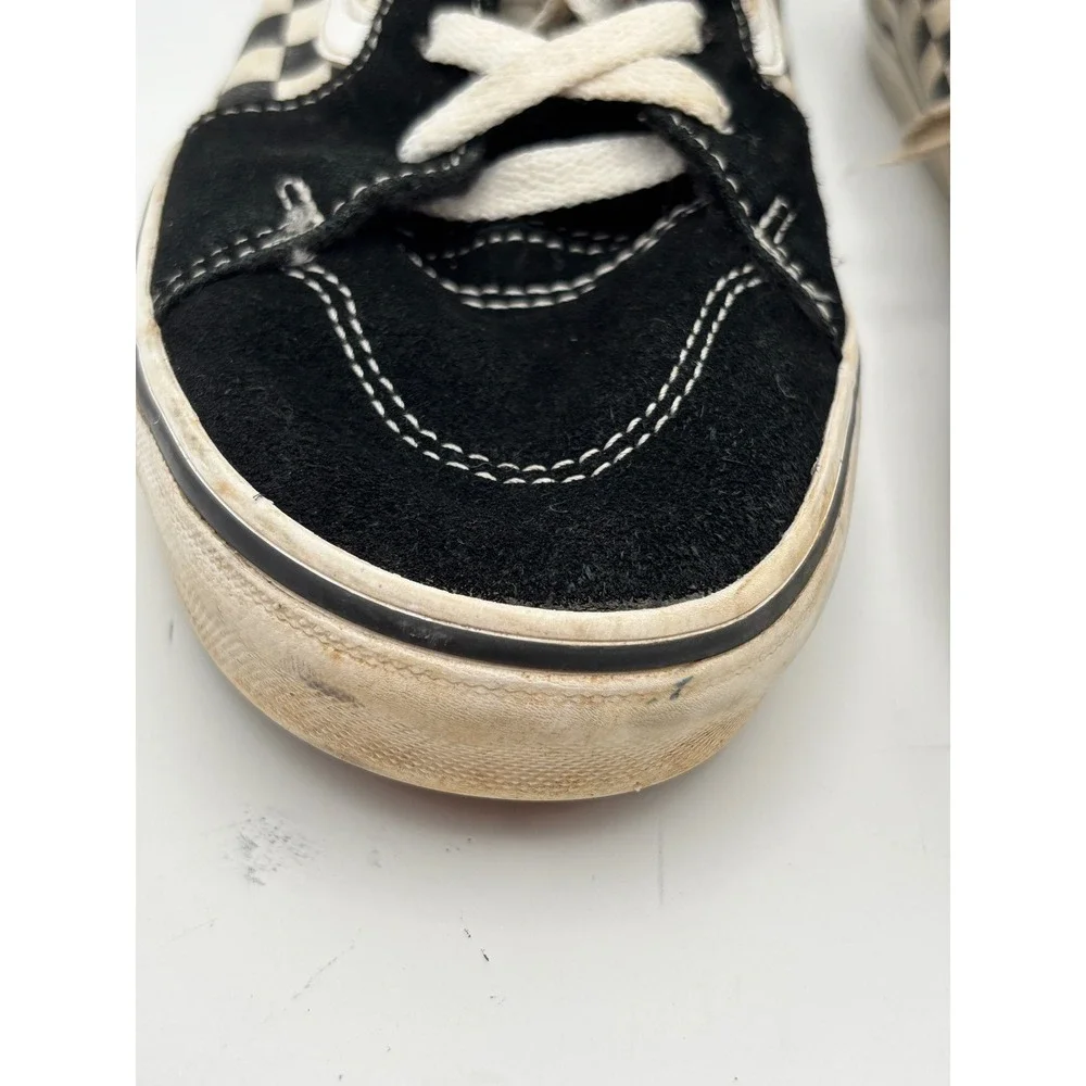 Vans Youth Size 7 Black White Checkerboard Suede Low Top Skate Sneakers Shoes